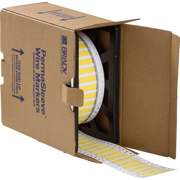 PermaSleeve Wire Marker Polyolefin 0.25 in Dia x 2 in W YL Roll of 2500 Each
